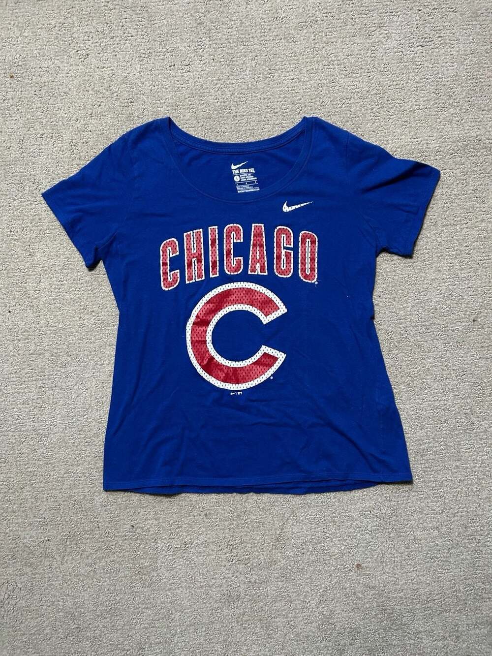 Nike Women's Chicago Cubs MLB Athletic Cut Royal Blue T-Shirt